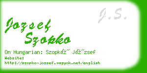 jozsef szopko business card